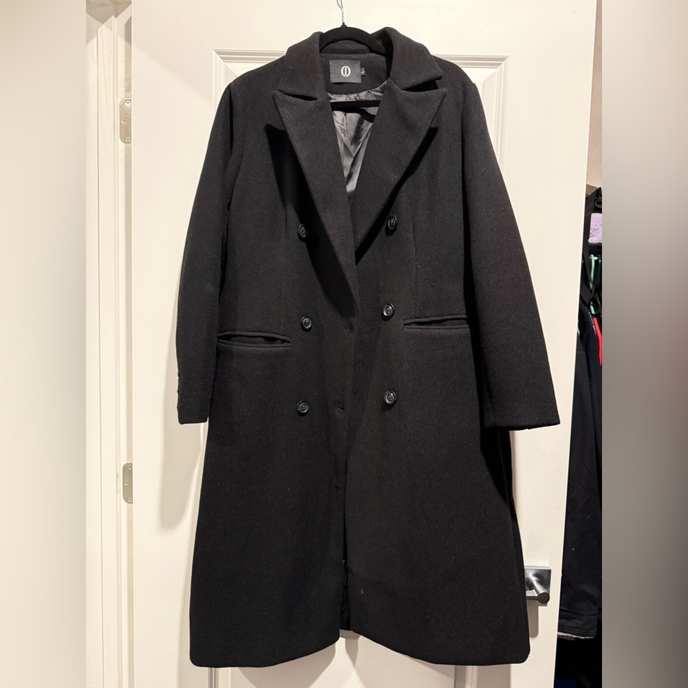 Classic Black Double-Breasted Coat